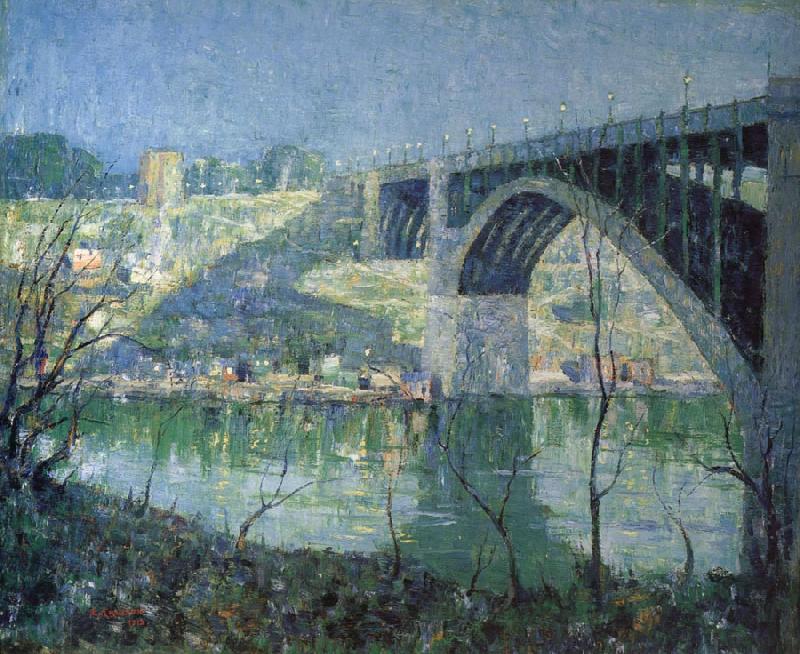Ernest Lawson Spring Night,Harlem River China oil painting art